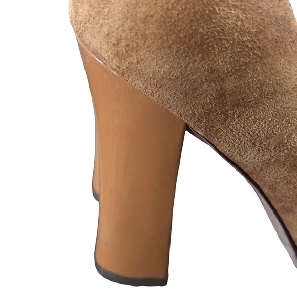Cole Haan Chelsea Suede Womens Size 6B Pumps Heels Shoes CAMELLO 4” Chunky Heel - Picture 6 of 11